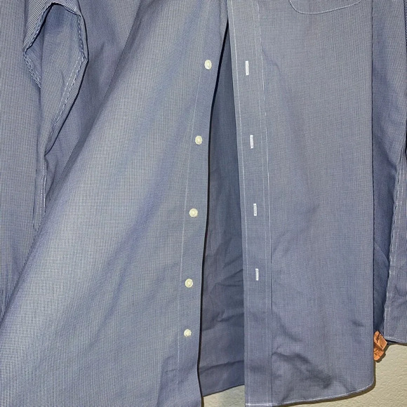 Brooks Brothers Regent Long Sleeve Blue Stripe Dress Shirt - Men's 17 1/2 - Picture 7 of 11